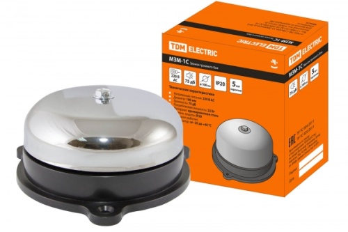 Звонок громкого боя МЗМ-1С-100мм 75дБ 220В TDM | код SQ1903-0007 | TDM Звонок громкого боя МЗМ-1С-100мм 75дБ 220В TDM | код SQ1903-0007 | TDM