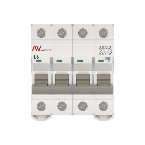 Выключатель автоматический AV-10 4P 6A (L) 10kA EKF AVERES | код mcb10-4-06L-av | EKF фото 4