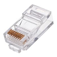 Вилка RJ-45 (8P8C) PLUG3UP6/10 универсальная кат.5e, контакты 6 микрон (10 шт.) | код PLUG3UP6/10 | Cablexpert
