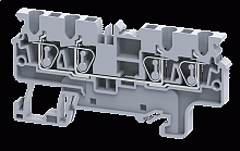 Клемма проходная CX2.5/4R /5x74,7mm, пружинная, 4 присоед., 2,5(max 4)mm2, 24A, 1000V, красная | код CX2.5/4R | Connectwell