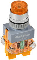 Кнопка D7-11DNZS d=22мм 1з+1р с подсв. и фикс. жел. GENERICA | код BBT50-11DNZS-3-11-K05-G | GENERICA by IEK
