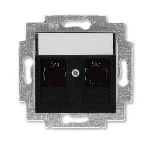 Розетка информационная ABB Levit двойная 2хRJ45 категория 5e антрацит 5014H-A51018 63W | код 2CHH295118A6063 | ABB Розетка информационная ABB Levit двойная 2хRJ45 категория 5e антрацит 5014H-A51018 63W | код 2CHH295118A6063 | ABB