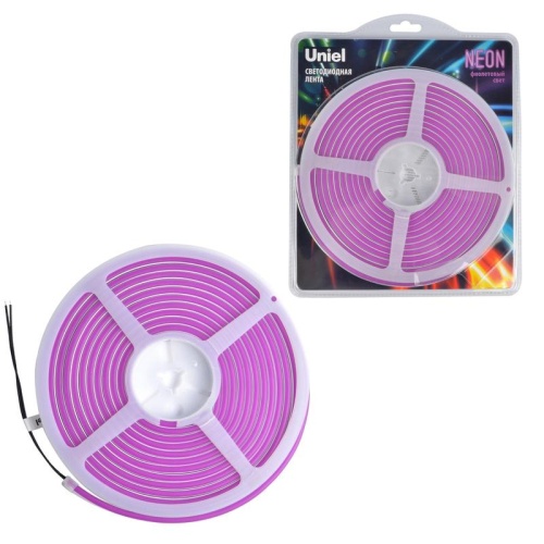 Гибкая светодиодная лента. NEON ULS-N01-2835-120LED/m-6mm-IP67-DC12V-9W/m-5M-PURPLE катушка 5м в блистере фиолетовый свет | код UL-00009089 | Uniel Гибкая светодиодная лента. NEON ULS-N01-2835-120LED/m-6mm-IP67-DC12V-9W/m-5M-PURPLE катушка 5м в блистере фиолетовый свет | код UL-00009089 | Uniel