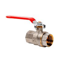 Кран шаровой ручка рычаг латунь внутр./внутр. резьба 1дюйм PN25 никель (инд. упак.) | код 34874 | RTP