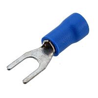 Наконечник кабельный вилочный изолированный RUICHI SVM2-4, 27 А, 16-14 AWG, синий, латунь луженая | код 61246 | Ruichi