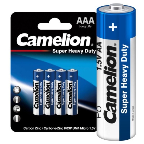 Элемент питания солевой AAA/R03 R03P-BP4B BL-4 син. (блист.4шт) Camelion 3214 фото 2 Элемент питания солевой AAA/R03 R03P-BP4B BL-4 син. (блист.4шт) Camelion 3214 фото 2