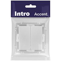 Выключатель Intro Accent 6-104-03 двойной, 10А-250В, IP20, СУ, AL/CU, алюминий | код Б0063484 | ЭРА