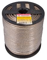 Трос стальной в ПВХ оплетке d=5,0 мм, прозрачный (бухта 100 м) REXANT | код 09-5250 | REXANT