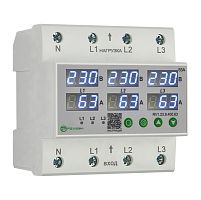 RV1.23.8.400.63 Реле контроля напряжения и тока 3L (~400В AC) 63А | код RV123840063| РЕЛЕОН