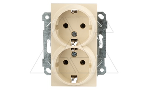 Rita - Розетка двойная 2x2P+E, сл.кость | код 2200-202-0202 | Mutlusan