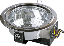 Светильник люминесцентный ЛВО1503 белый/круг рельефный матовый край Е27 2х26 IP20 | код. LLVO0-1503-2-26-K01 | IEK