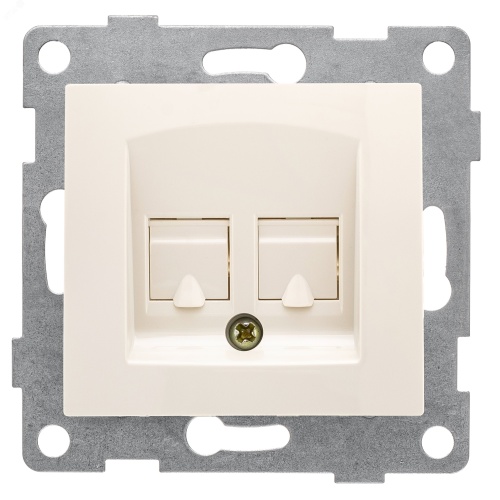 GUSI Bravo механизм розетки компьютерной и телефонной (RJ45, RJ12), скрытая установка. Цвет бежевый. | код С10КТ-003 | GUSI ELECTRIC