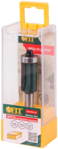 Фреза для выборки заподлицо с нижним подшипником DxHxL=16х25х71.5 мм | код 3604-082516 | FIT фото 3