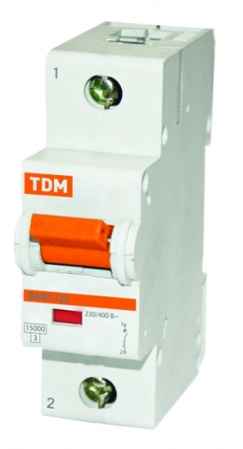 Автоматический выключатель ВА47-125 1Р 125А 15кА х-ка D | код. SQ0208-0012 | TDM 