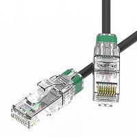Патч-корд неэкранированный SLIM CAT6A U/UTP 4х2, 28 AWG, LSZH, чёрный, 0,3м | код RN6AUU4503BK-28 | DKC