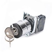 Переключатель SB4 в сборе модульный 22мм 2 позиции с фиксацией ключ 2пол 1НО | код SB4BG41 | Systeme Electric