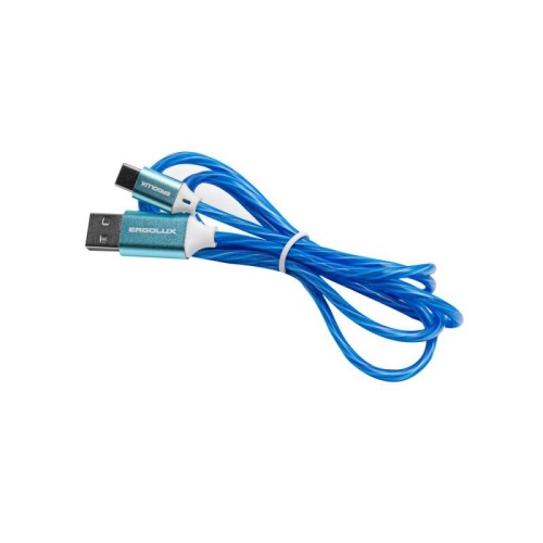 Кабель USB-Type C ELX-CDC02-C06 3А 1.2м LED зарядка+передача данных коробка син. Ergolux 15305 фото 4