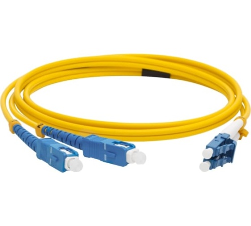 Оптический патч-корд NM дуплексный LC/UPC-SC/UPC, SM G.652D, 3.0 мм, желтый, 1.0 м | код NM-2LC-2SC/SU-1.0 | NEWMAX