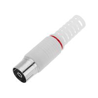 Разъем антенный на кабель, (гнездо-TV), белый, (1шт.) REXANT | код 06-0010-A | REXANT