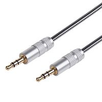 AUX-кабель в гибкой металлической оплетке 3.5 мм 1 м REXANT | код 18-4091 | REXANT