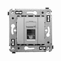 Компьютерная розетка RJ-45 в стену, кат.6 одинарная,Avanti, Закаленная сталь | код 4404293 | DKC