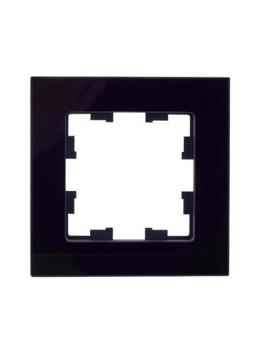 Рамка 1-м BRITE РУ-1-2-БрЧ стекло черн. | код. BR-M12-G-K02 | IEK фото 3