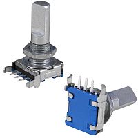 Энкодер инкрементальный двухканальный без переключателя RUICHI EC11B, 5 В, разрешение 30/15, длина вала 20 мм от корпуса, металл | код 115428 | Ruichi