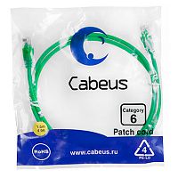 Cabeus PC-UTP-RJ45-Cat.6-5m-GN Патч-корд U/UTP, категория 6, 2xRJ45/8p8c, неэкранированный, зеленый, PVC, 5м | код 8688c | Cabeus