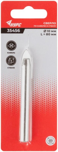Сверло по кафелю, стеклу 10х80 мм | код 35456 | FIT фото 3