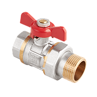 Кран шаровой полнопроходной с полусгоном 1' ВН, бабочка | код BV.320.06 | AquaHit