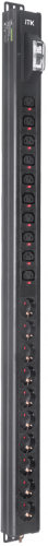 ITK BASE PDU PV1101 24U 1ф 16А 10SCHUKO 10C13 без каб. | код BS-PV70-10D-10C13-11 | ITK by IEK
