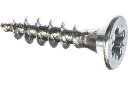 Шуруп универсальный 3.0х16 потайная голова белый цинк | код screw-UNI-3.0х16b | Крепдил