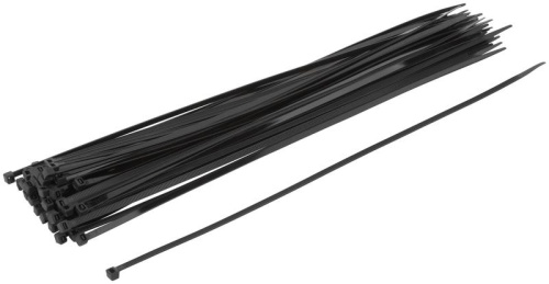 Хомуты нейлоновые, черные для проводов 50шт., 400х4, | код 60398 | FIT фото 2