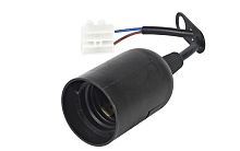 Патрон Е27 подвесной с шнуром пластик черный HLT | код 085-11-105 | HLT