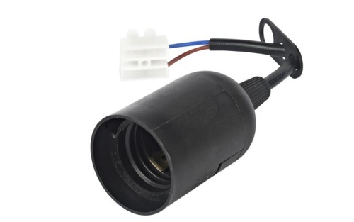 Патрон Е27 подвесной с шнуром пластик черный HLT | код 085-11-105 | HLT