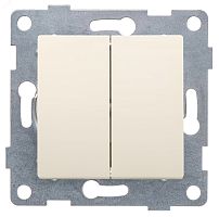 GUSI Ugra механизм выключателя 2кл., скрытая установка, 10А, 250В. Цвет: бежевый. | код С11В2-003 | GUSI ELECTRIC