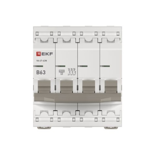 Автоматический выключатель 4P 63А (B) 6кА ВА 47-63N EKF PROxima | код M636463B | EKF фото 5 Автоматический выключатель 4P 63А (B) 6кА ВА 47-63N EKF PROxima | код M636463B | EKF фото 5