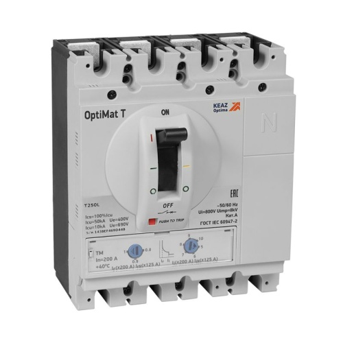 Выключатель автоматический для защиты двигателя OptiMat T250V TM-M 125A 3P | код 356655 | КЭАЗ