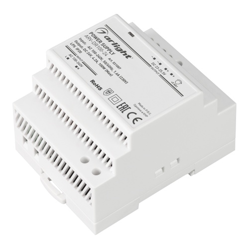 Блок питания ARV-DR100-24 (24V, 4.2A, 100W) (ARL, IP20 DIN-рейка) | Код. 31087 | Arlight