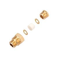 Сальник REXANT с двойной резьбой 1/2 и 3/4 для ввода кабеля в трубу, никелированная латунь | код 51-0610-4 | REXANT