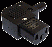 Вилка IEC 60320 C13, 10A, 250V, угловая, разборная, черная | код LAN-IEC-320-C13/90 | LANMASTER