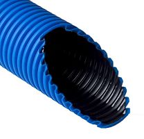 Труба гофрированная двустенная ПНД/ПВД дренажная d110/93.8мм с фильтром (уп.50м) син. Ruvinil Т2-ДР0-110Ф(50)