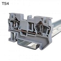 Клемма пружинная проходная 2 контакта 4 мм2, серая | код TS4 | ПРОВЕНТО