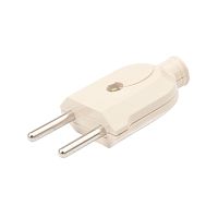 Вилка прямая б/з кремовая 10 А PROconnect | код 11-8533-4| PROCONNECT