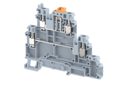 Клемма проходная винтовая 4 мм2, двухуровневая, с размыкателем, на 4 подключения, желтая TQK4-2T-YELLOW | код 1203340004 | Elmex Клемма проходная винтовая 4 мм2, двухуровневая, с размыкателем, на 4 подключения, желтая TQK4-2T-YELLOW | код 1203340004 | Elmex