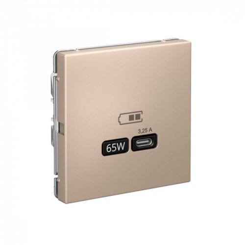 ARTGALLERY USB розетка тип-С 65Вт высокоскор.заряд. QC, PD, механизм, песочный | код GAL001227 | Systeme Electric фото 5