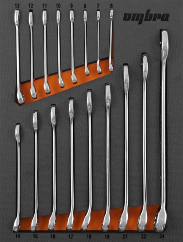 OMT17STE Набор ключей комбинированных в EVA ложементе 280х375 мм, 17 предметов | код OMT17STE | Ombra