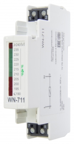 УКАЗАТЕЛИ НАПРЯЖЕНИЯ WN-711 Однофазный, 190-240в, светодиодная шкала, 1 модуль, монтаж на DIN-рейку 190-240 В AC IP20 | код EA04.007.004 | ЕВРОАВТОМАТИКА ФиФ УКАЗАТЕЛИ НАПРЯЖЕНИЯ WN-711 Однофазный, 190-240в, светодиодная шкала, 1 модуль, монтаж на DIN-рейку 190-240 В AC IP20 | код EA04.007.004 | ЕВРОАВТОМАТИКА ФиФ