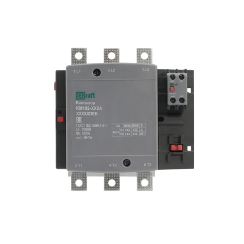 Контактор 185А 110В_АС АС3_ АС4 1НО+1НЗ КМ-102 | код 21948DEK | DEKraft Контактор 185А 110В_АС АС3_ АС4 1НО+1НЗ КМ-102 | код 21948DEK | DEKraft