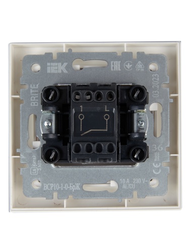 BRITE Выключ. 1-кл. 10А в сб. ВСР10-1-0-БрЖ жемч. IEK | код BR-V10-0-10-K36-F | IEK фото 2 BRITE Выключ. 1-кл. 10А в сб. ВСР10-1-0-БрЖ жемч. IEK | код BR-V10-0-10-K36-F | IEK фото 2